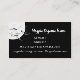 Watercolor Magpie Organic Farms Business Card