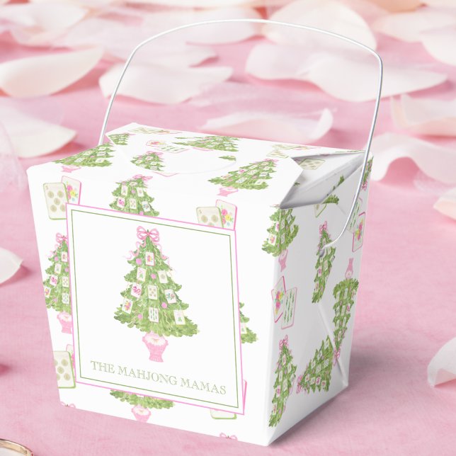 Watercolor Mahjong Christmas Tree Party Favour Box (Creator Uploaded)