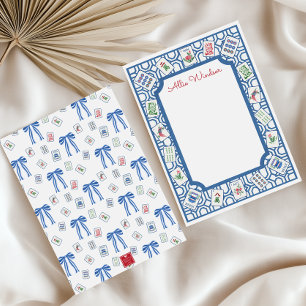 Watercolor Mahjong Tiles Party Card