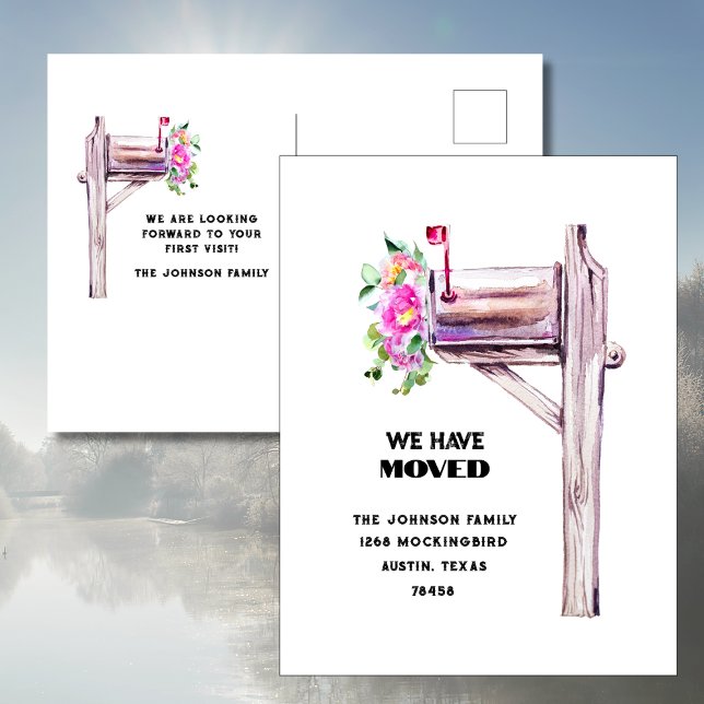 Watercolor Mailbox  We Have Moved Announcement Postcard (Creator Uploaded)