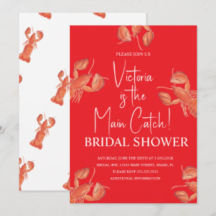 Watercolor Main Catch Lobster Bridal Shower Invitation