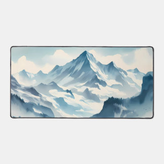 Watercolor Majestic mountains Desk Mat