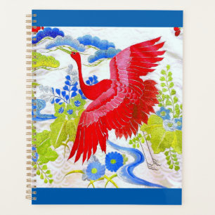 Watercolor Majestic Swan in Clouds Wings Spread Planner