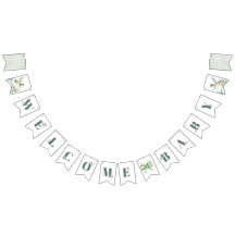 Watercolor Mallard Duck Baby Shower Bunting Flags