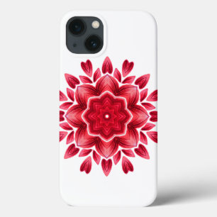 Watercolor Mandala Art - Red Rose Petals Flower Ca iPhone 13 Case