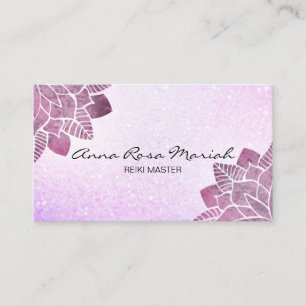 *~* Watercolor Mandala Glitter Healing Yoga Reiki Business Card