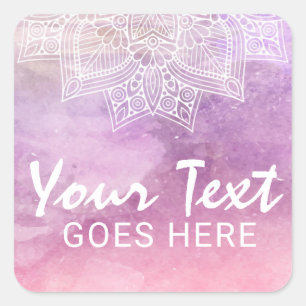 Watercolor Mandala Holistic Healing & Spiritual Square Sticker