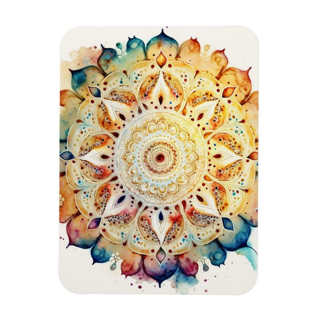 Watercolor Mandala Magnet (Vertical)