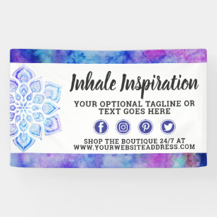 Watercolor Mandala Metaphysical Spiritual Yoga Banner