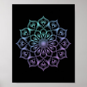 Watercolor Mandala Sacred Fractal Geometry Art _1 Poster