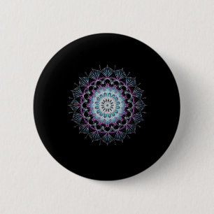 Watercolor Mandala Sacred Fractal Geometry Art 6 Cm Round Badge