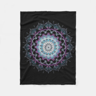 Watercolor Mandala Sacred Fractal Geometry Art Fleece Blanket