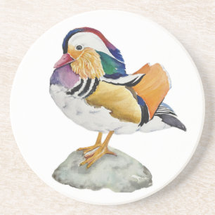 Watercolor Mandarin Duck Coaster