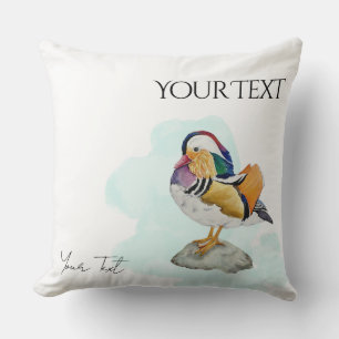 Watercolor Mandarin Duck Cushion