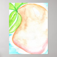 Watercolor Mango Hand Painted Tropical Kitchen