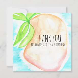 Watercolor Mango Hand Painted Tropical  Thank You Card