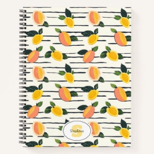 Watercolor Mango Pattern with Green Leaves (2) Notebook