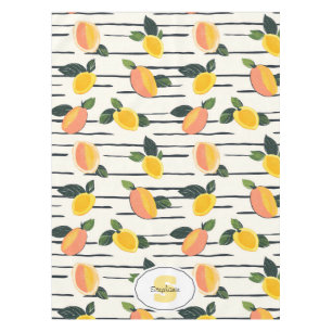 Watercolor Mango Pattern with Green Leaves (2) Tablecloth