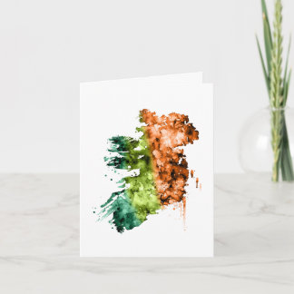 Watercolor Map of Ireland Greeting Card