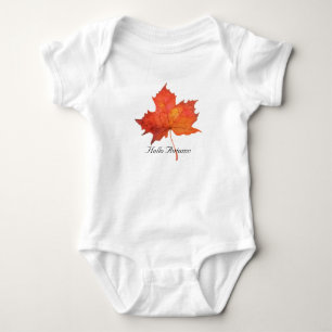 Watercolor Maple Leaf Baby Bodysuit