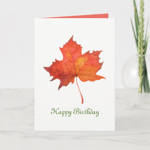 Watercolor Maple Leaf Card