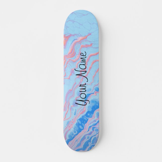 Watercolor Marble Customised Skateboard (Front)