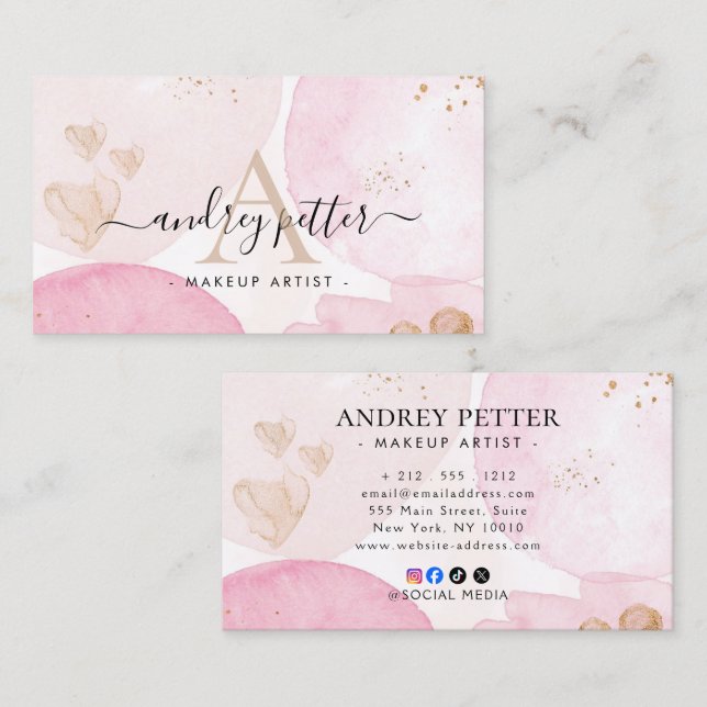 Watercolor marbled Business Card (Front/Back)