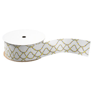 Watercolor Mardi Gras Beads Grosgrain Ribbon