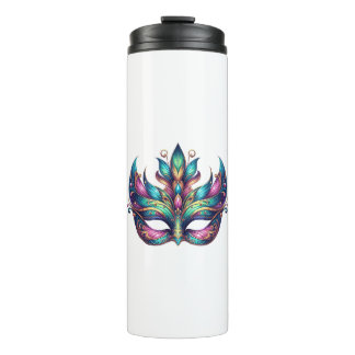 watercolor Mardi Gras mask carnival  Thermal Tumbler