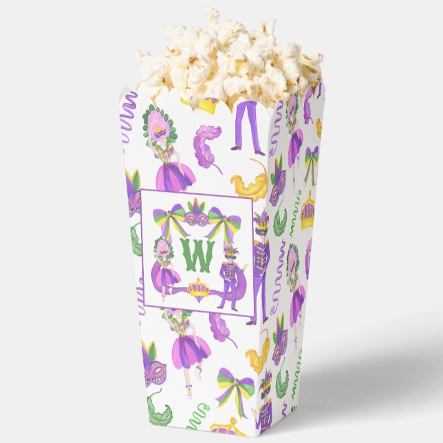 Watercolor Mardi Gras Monogram Crest Favour Box (Creator Uploaded)