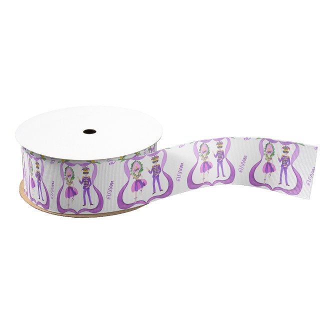 Watercolor Mardi Gras Party Grosgrain Ribbon (Creator Uploaded)
