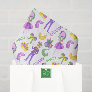 Watercolor Mardi Gras Party Tissue Paper