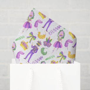 Watercolor Mardi Gras Party Tissue Paper