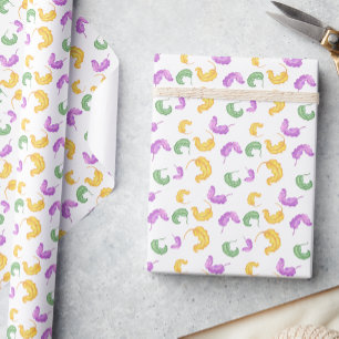Watercolor Mardi Gras Party Wrapping Paper