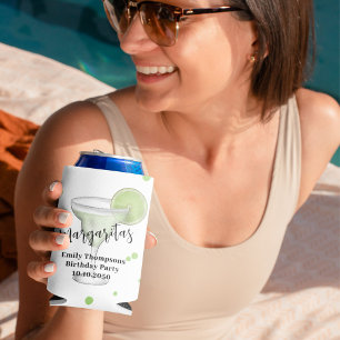 Watercolor Margarita Cocktail Drink Custom Can Cooler