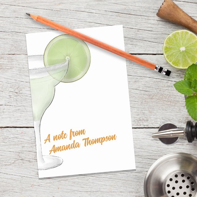 Watercolor Margarita Cute Cocktails Personalised Post-it Notes (Cute watercolor margarita cocktail drink post it notes)