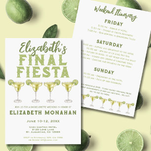 Watercolor Margarita Final Fiesta Bachelorette Invitation