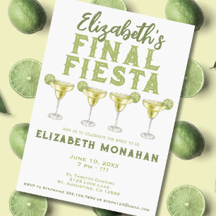 Watercolor Margarita Final Fiesta Bachelorette Invitation