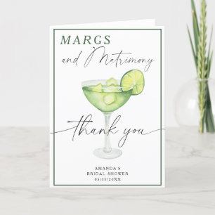 Watercolor Margarita Thank you Bridal shower Card