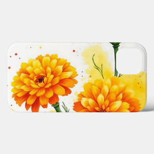 Watercolor Marigolds in Orange and Yellow iPhone 13 Case