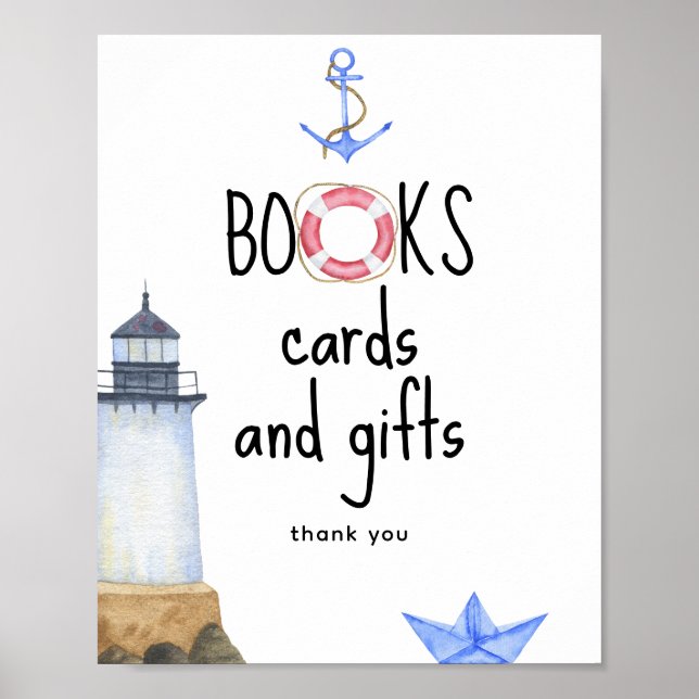 Watercolor marine - Books cards and gifts Poster (Front)