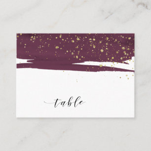 Watercolor Marsala & Gold Escort Place Cards