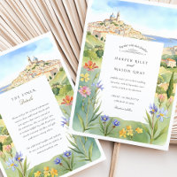 Watercolor Marseille Mediterranean Wedding