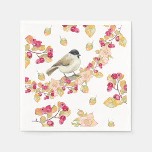 Watercolor Marsh Tit Napkin