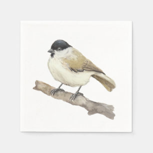 Watercolor Marsh Tit Napkin