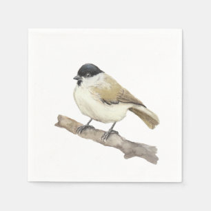 Watercolor Marsh Tit Napkin