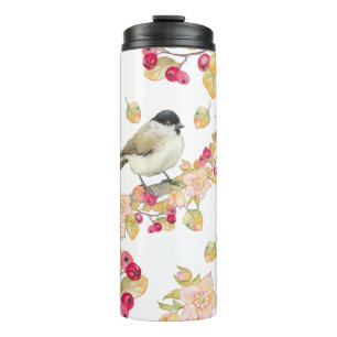 Watercolor Marsh Tit Thermal Tumbler