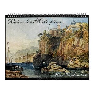 Watercolor Masterpieces 2024 Vintage Art Big Wall Calendar