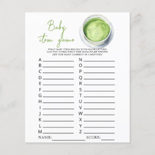 Watercolor Matcha baby shower Baby Item Game