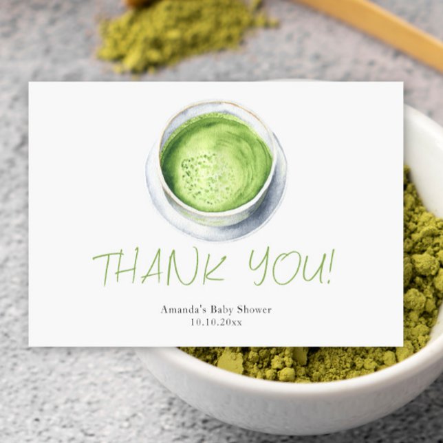 Watercolor Matcha Latte Baby Shower Thank You (Creator Uploaded)